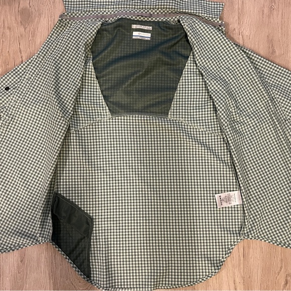 COLUMBIA Omni-Shade Sun Protection Green Plaid Button Down Long Sleeve Shirt - Picture 3 of 8